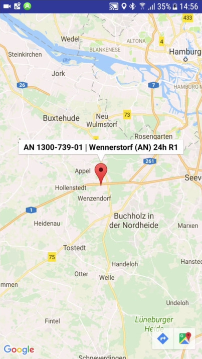 Windkraftanlagen Navigation-App